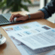 Personne organisant documents importants sur un bureau lumineux