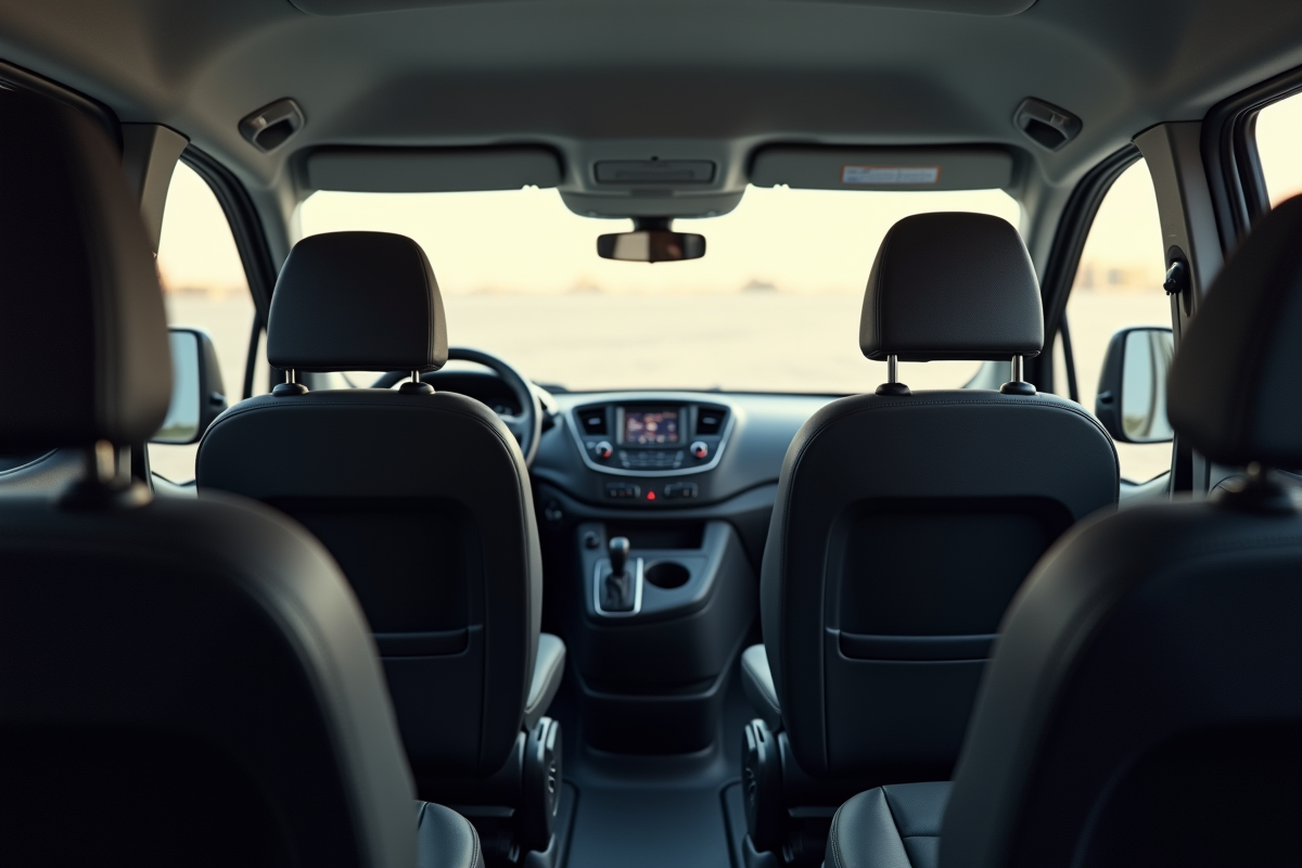 Intérieur du Peugeot Expert avec sièges et tableau de bord